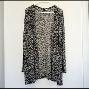 H&M - Divided - Leopard Print Long Cardigan